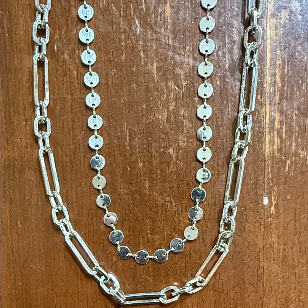 Kendra Scott Silver Chain and Disc Necklace